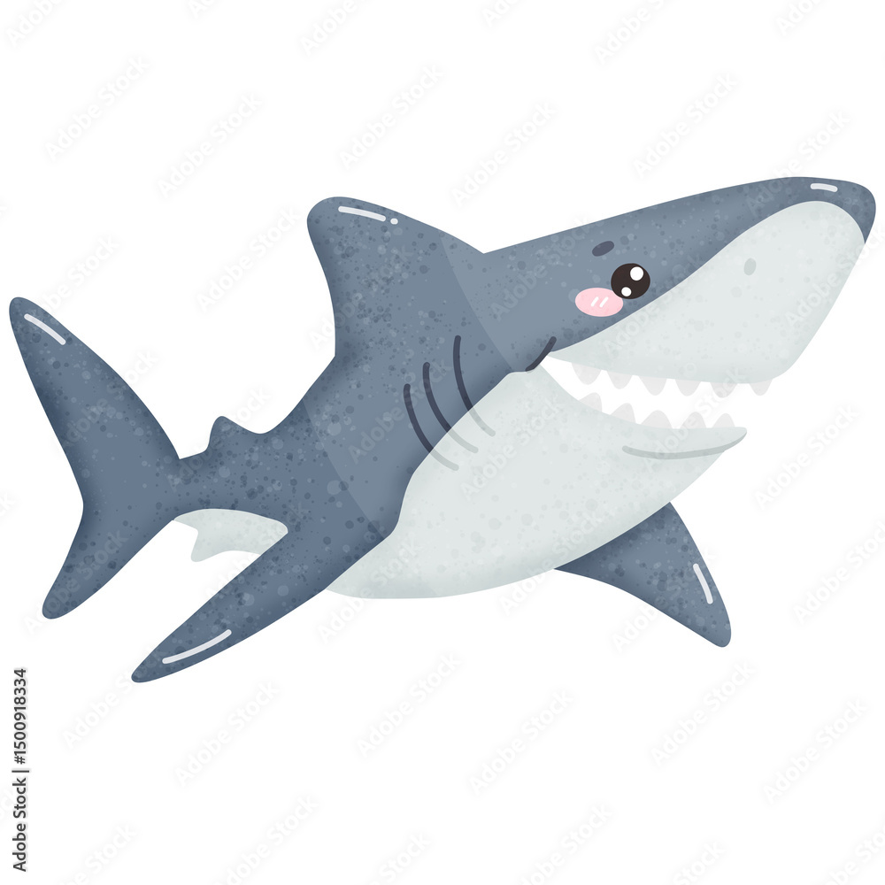 Obraz premium Cute shark cartoon shark species cartoon