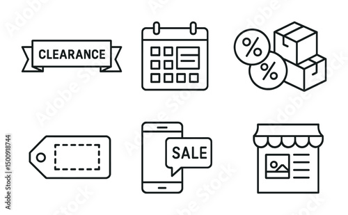 Clearance sale icons for ecommerce and retail promotions
