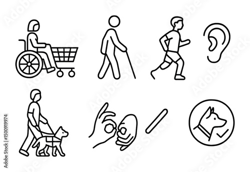 Accessibility and inclusivity symbols for assistance and awareness design
