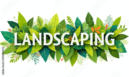 Lush Landscaping with Green Leaves and Plants