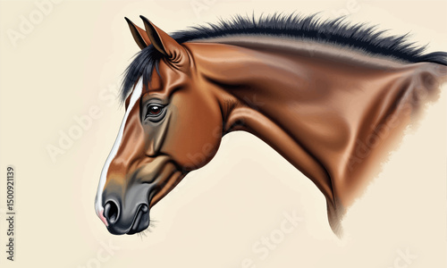 Majestic Horse Portrait in Digital Art Style