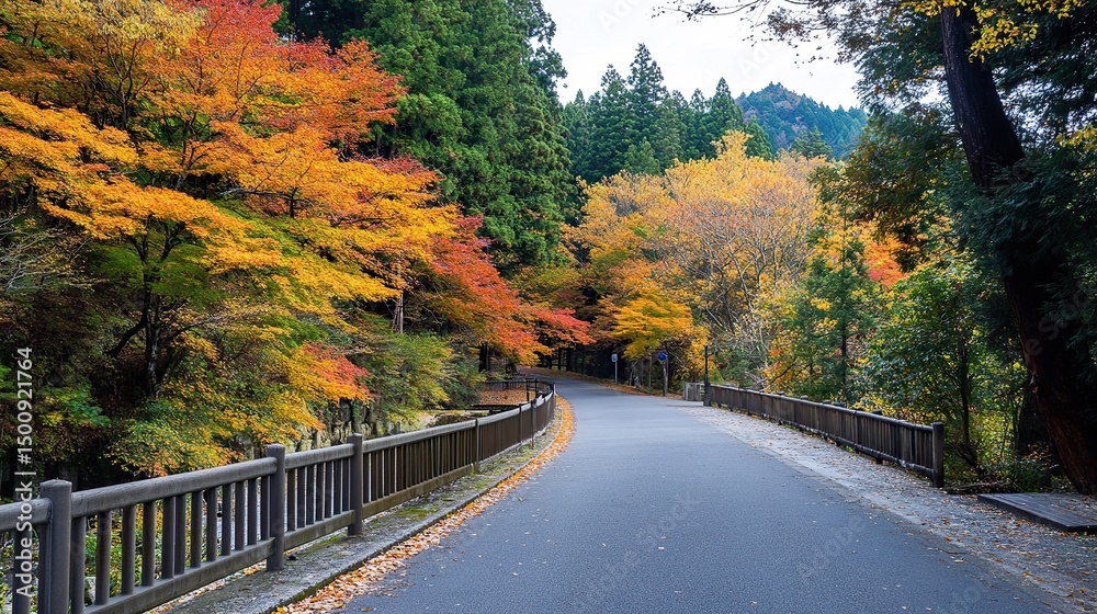Fototapeta premium road in autumn forest