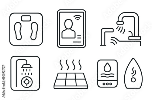Smart home technology icons for innovative living design