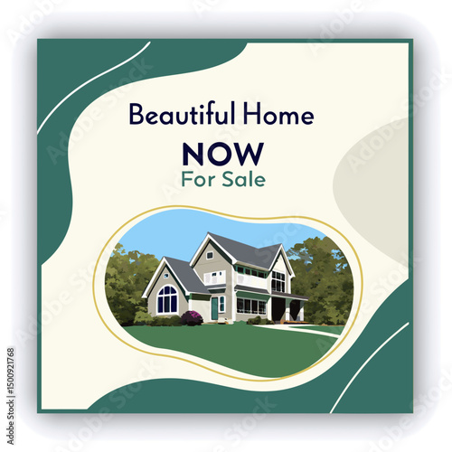 Engage your audience with our stunning real estate house social media post or square template, designed to captivate and attract potential buyers with its eye catching visuals and compelling content