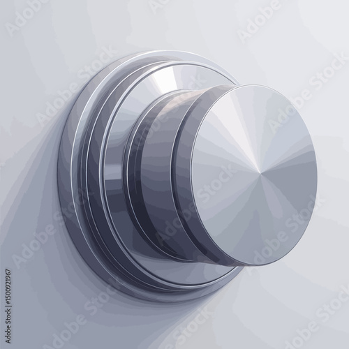 Modern Minimalist Knob in Sleek Silver
