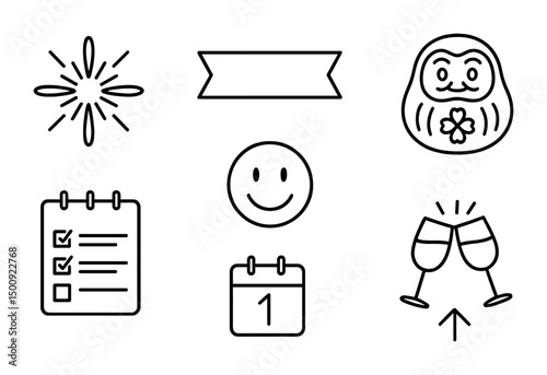 Minimalist symbols for celebrations and planning designs