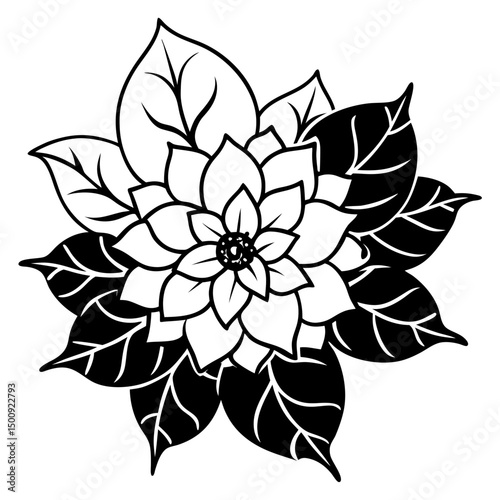 Monochrome Floral Silhouette Collage