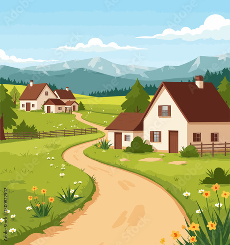 Peaceful Countryside Homes with Mountain View
