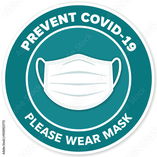 Prevent COVID-19: Wear Mask, Health Awareness Sign