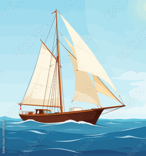 Sailing Adventure on Calm Ocean Waters