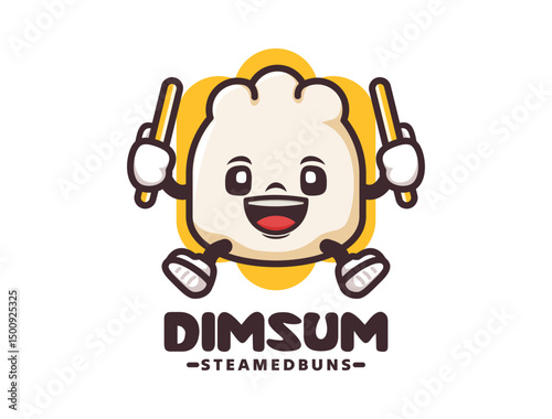 Dim sum cartoon mascot vector illustration