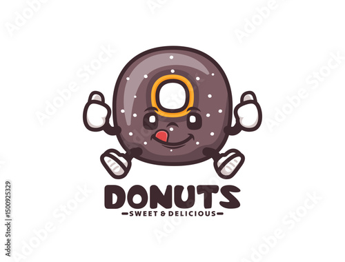 Donuts cartoon mascot vector illustration