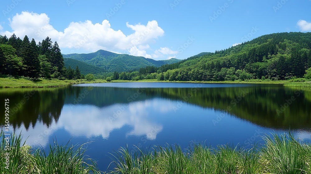 mountain lake in the summer mountain lake in the summer