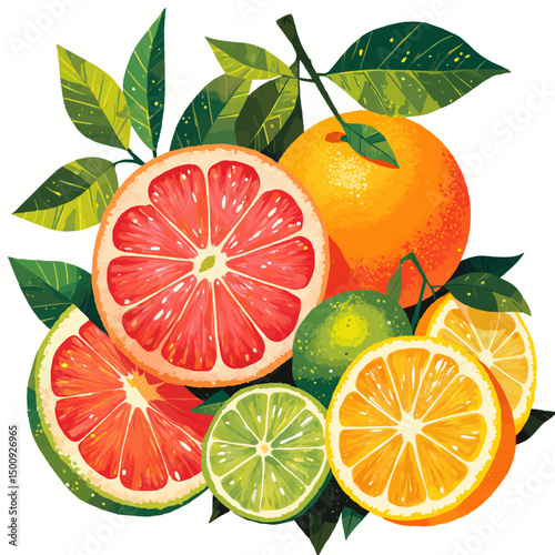 Vibrant Citrus Bouquet: Grapefruit, Orange, Lime, Lemons