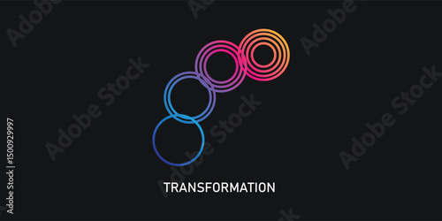 Logo change, transformation. Business icon, innovation, development, coach, coaching.