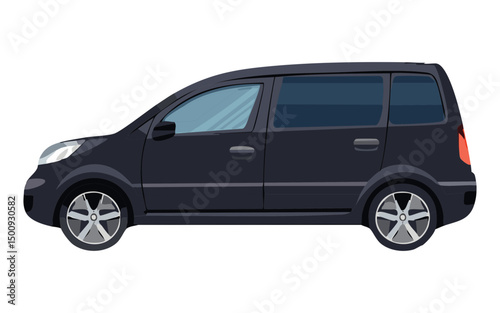 elegant black minivan illustration