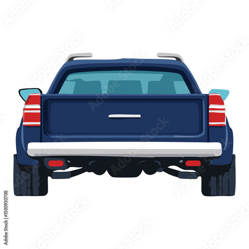 dark blue pickup truck tail illustration