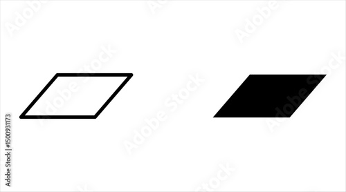 parallelogram shape illustration vector graphic icon set. basic shape perfect for preschool learning for children and good for mathematics