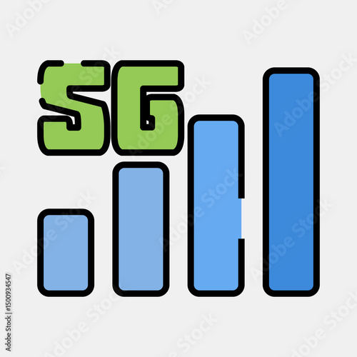 Icon 5g. Internet network elements. Icon in filled line style.