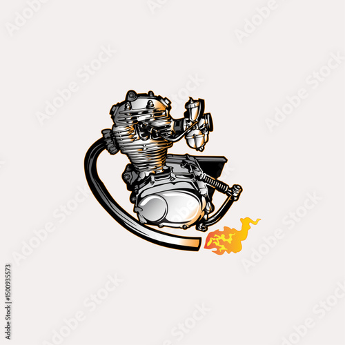Bike engine icon logo flat vector design