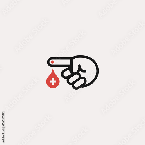 Diabetes check icon logo flat vector design