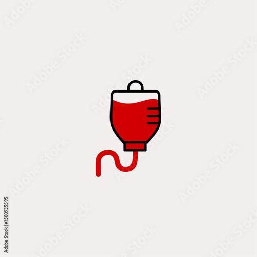 Blood bag icon logo flat vector design
