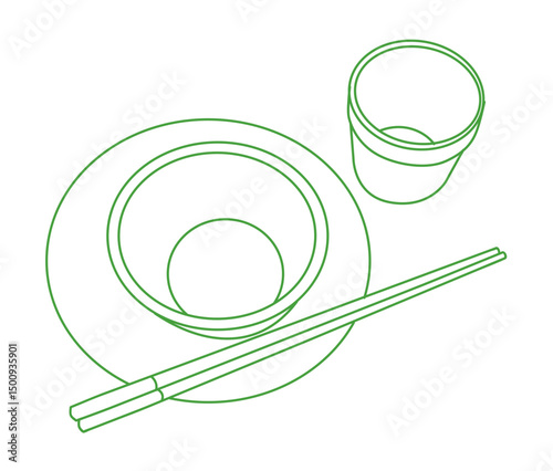 Ceramic tableware for asian food