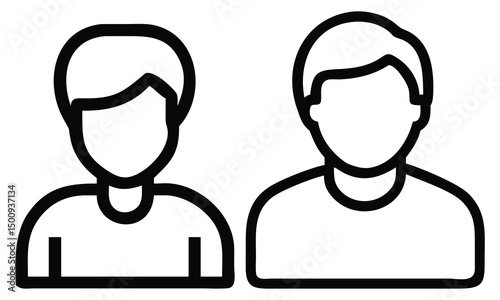 Customer service man and woman headset avatar vector icon