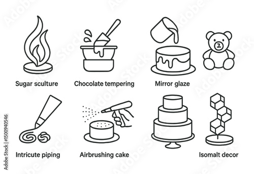 Cake decorating techniques: mirror glaze, sugar sculpture, and intricate piping art