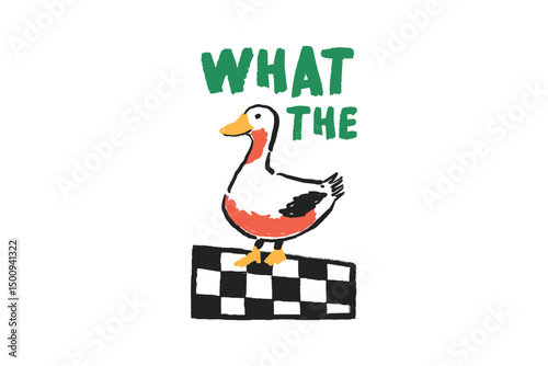 What the Duck – Humorous Duck Trendy Hand Drawn Sublimation Design