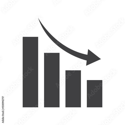 falling bar chart icon