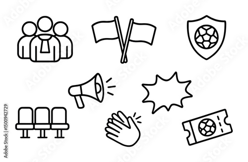 Soccer event icons for sports design and promotion