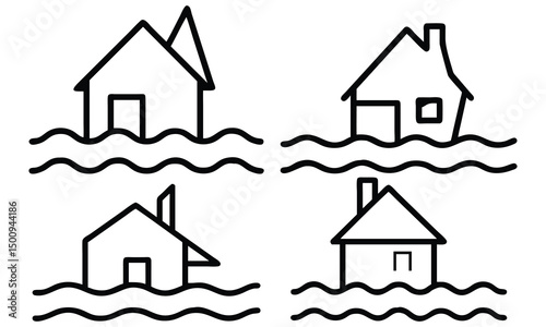 Dream urban residential building in the clouds icon