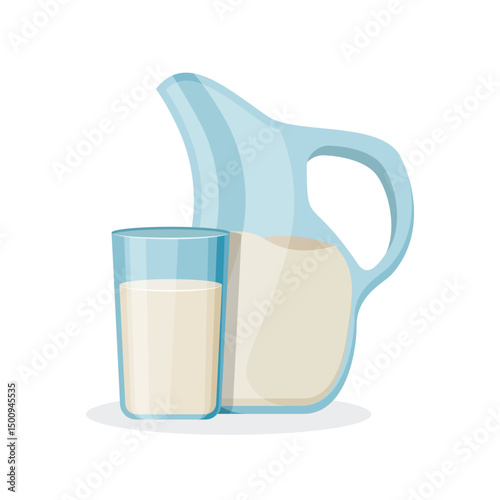 Milk bottle icon in flat style. Dairy product vector illustration on isolated background. Milky liquid sign business concept.