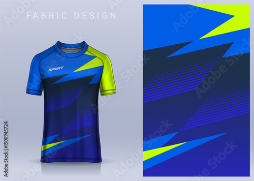 Fabric textile design for Sport t-shirt, Soccer jersey mockup for football club. uniform front view.	