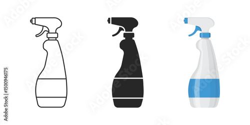 Spray can icon set collection in flat style. Aerosol bottle vector illustration on isolated background. Gas container sign business concept.
