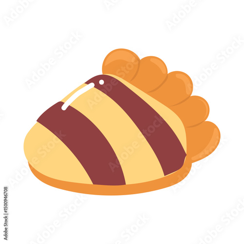 Slice pie cartoon illustration. Various of sweets and desserts set and collection.sweets and desserts, Bakery sweet pastries collection. Apple pie,