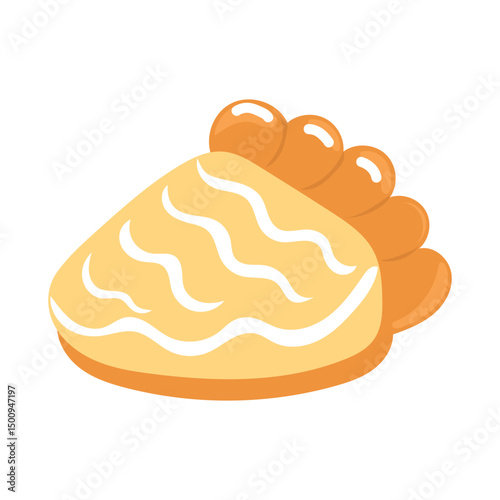 Slice pie cartoon illustration. Various of sweets and desserts set and collection.sweets and desserts, Bakery sweet pastries collection. Apple pie,