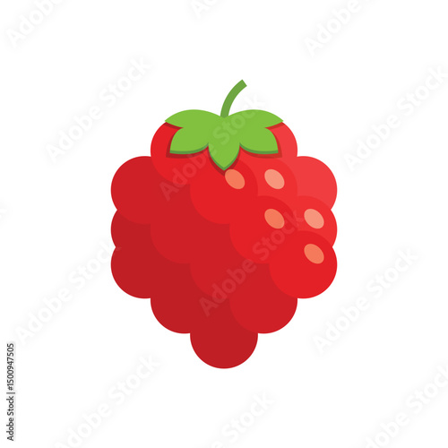 Raspberry fruit icon in flat style. Raspberries berry vector illustration on isolated background. Nature snack sign business concept.