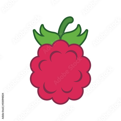 Raspberry fruit icon in flat style. Raspberries berry vector illustration on isolated background. Nature snack sign business concept.