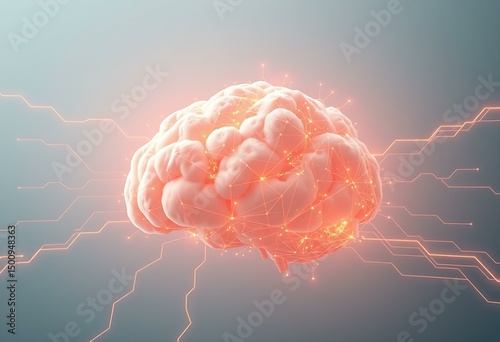 High-tech AI data cloud pulsing with intelligent computation photo