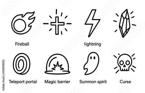 Magical symbols and icon set for fantasy design projects