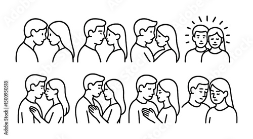 Expressions of love and emotion in couples - romantic gesture design for cards and posters