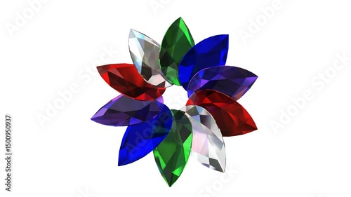 Pear shaped Diamond colourful. 3D render illustration