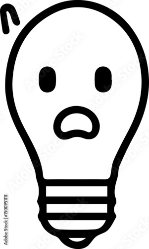 Confused Bulb: An Illustration of a Lightbulb Character Showing Confusion