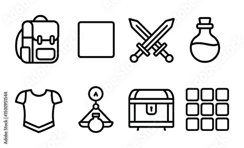 Adventure gaming icons for user interface and design projects