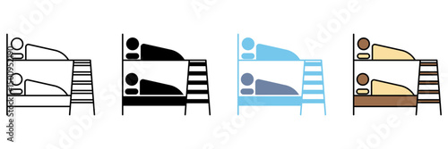 BUNK BED concept line icon. Simple element illustration.