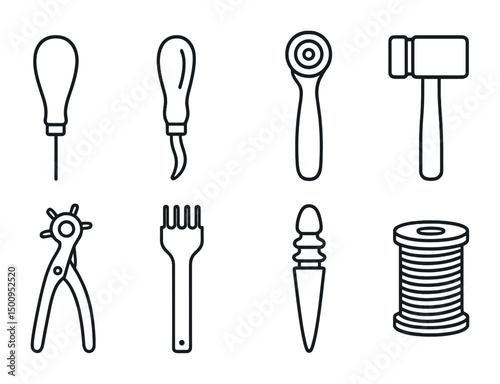 Leather crafting tools set for diy projects and artisans