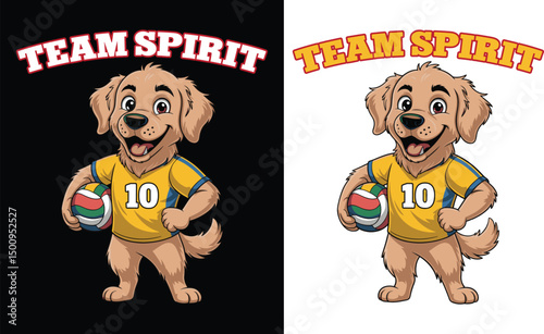 Golden retriever with volley ball