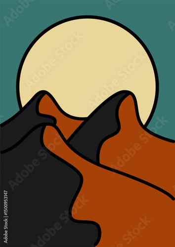 Illustration of a desert moon